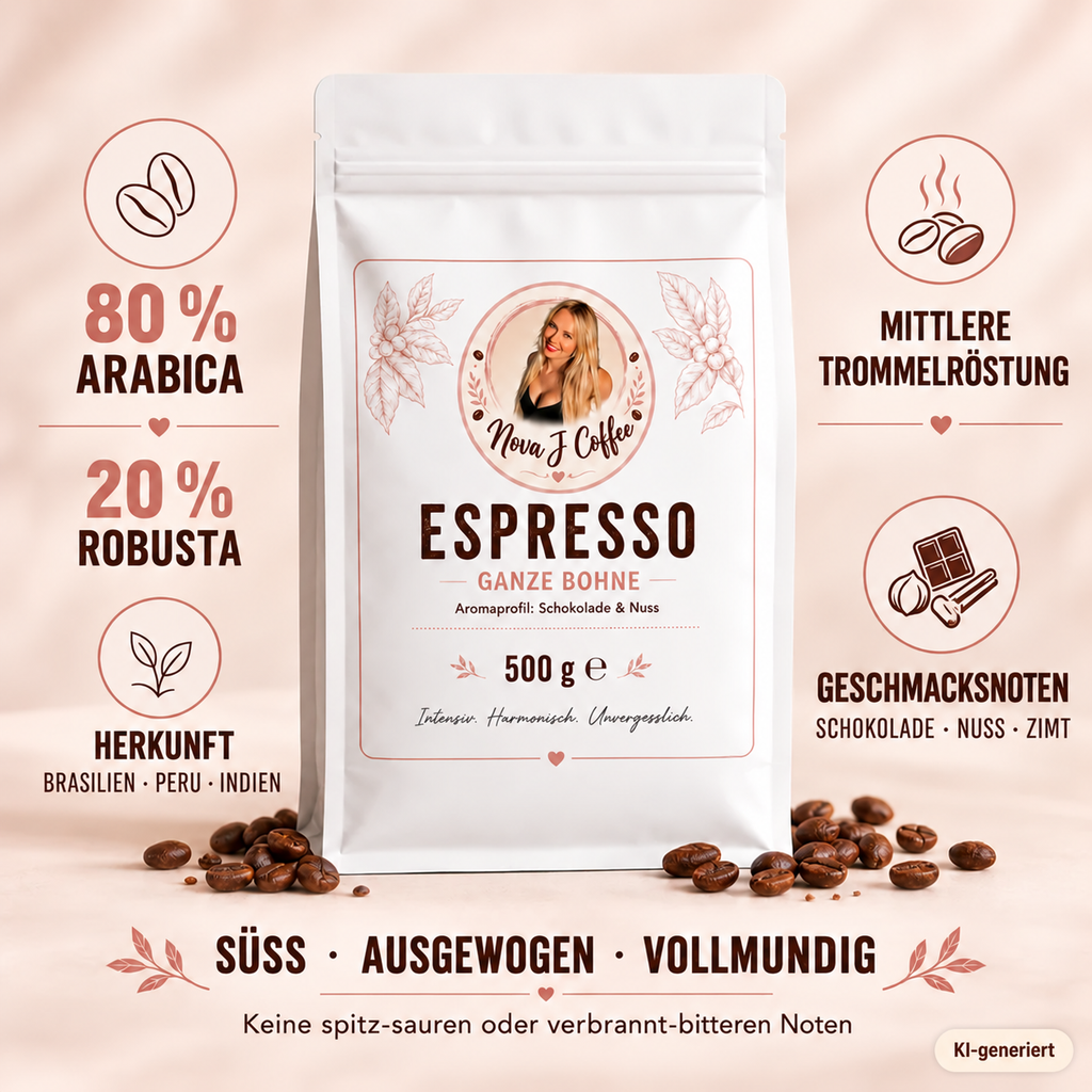 Nova J Coffee – Espresso Ganze Bohne (500 g)